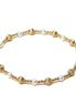 Gold Tripla Rigata 4mm and Perla 4.5mm Alternating Pattern Bead Bracelet ~ Abbigail