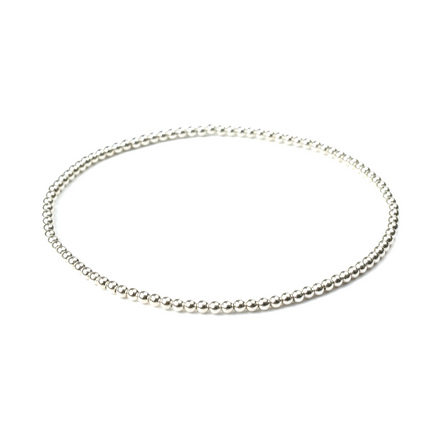 Classic Silver 2mm Bead Bracelet ~ Michaela