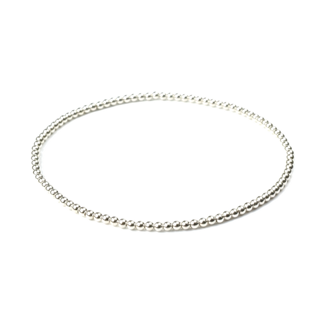 Classic Silver 2mm Bead Bracelet ~ Michaela
