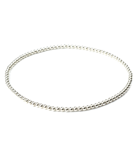 Classic Silver 2mm Bead Bracelet ~ Michaela