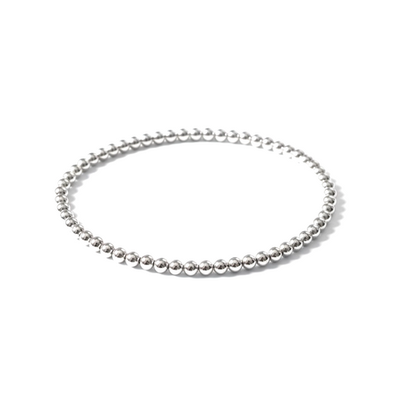 Classic Silver 3mm Bead Bracelet ~ Adriana