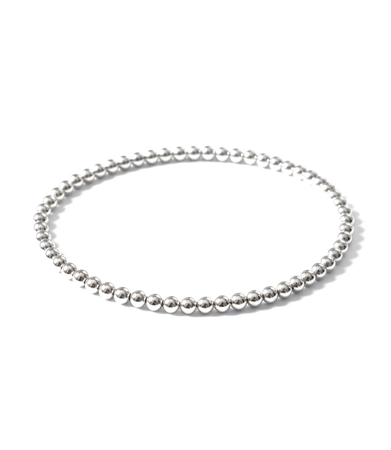 Classic Silver 3mm Bead Bracelet ~ Adriana
