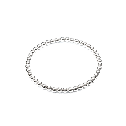 Classic Silver 4mm Bead Bracelet ~ Nada