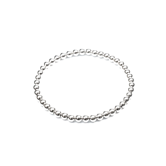 Classic Silver 4mm Bead Bracelet ~ Nada