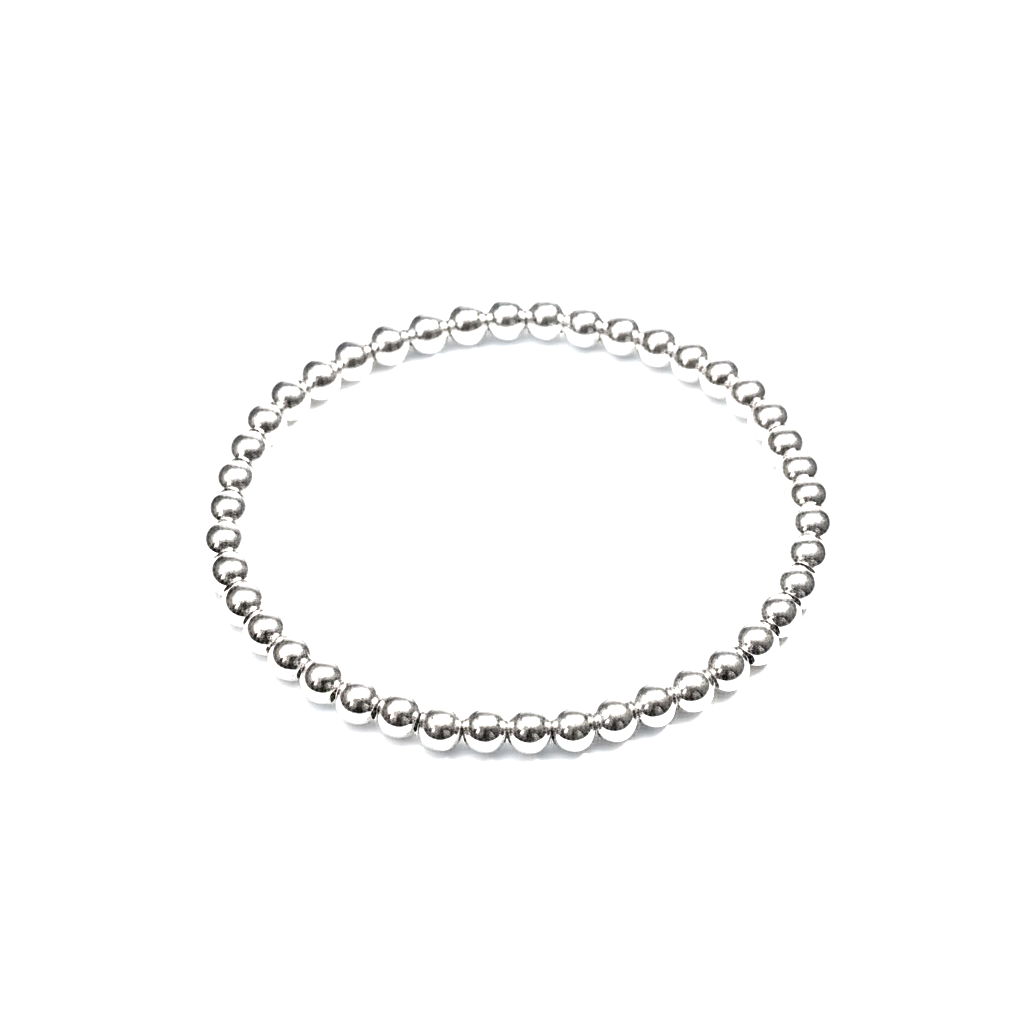 Classic Silver 4mm Bead Bracelet ~ Nada