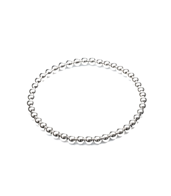 Classic Silver 4mm Bead Bracelet ~ Nada