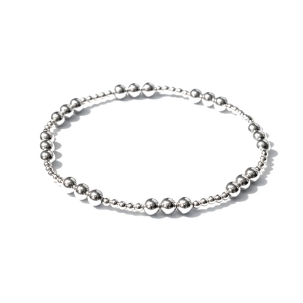 Classic Silver Tripla Pattern 4mm Bead Bracelet ~ Luci