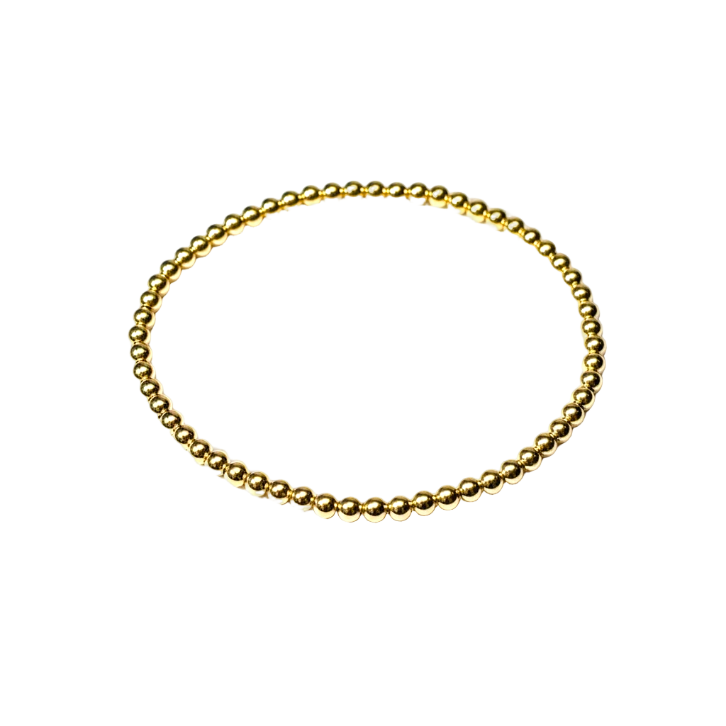 Denise ~ Classic Gold 3mm Beaded Bracelet