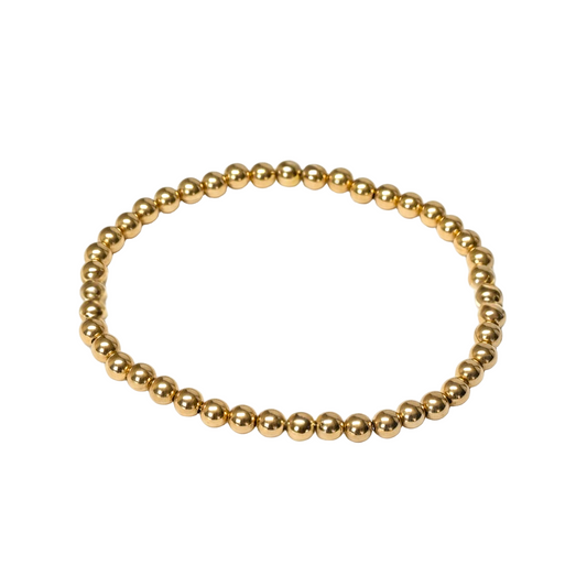 Anne ~ Classic Gold 4mm Beaded Bracelet