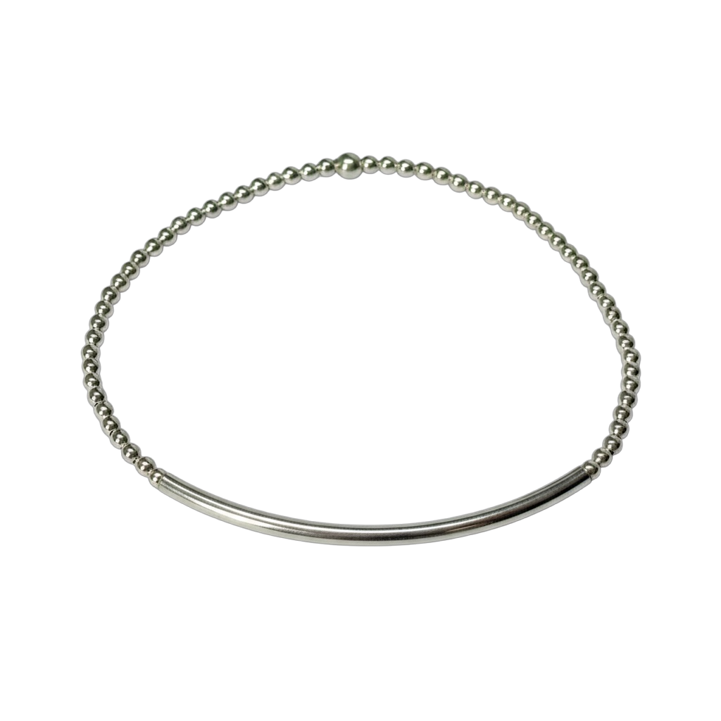 Rose Maria ~ Sterling Silver Bangle Beaded Bracelet
