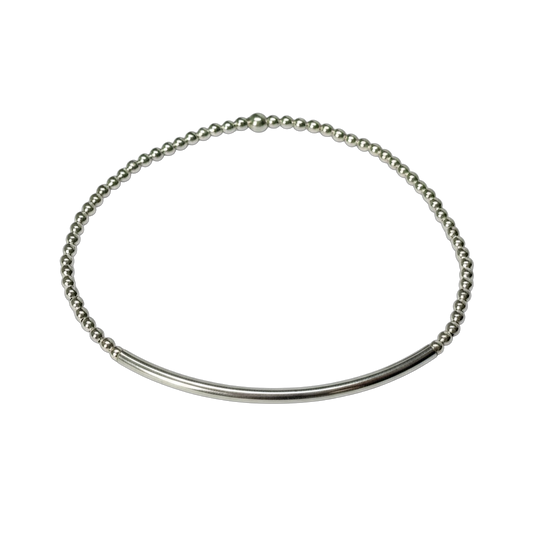 Rose Maria ~ Sterling Silver Bangle Beaded Bracelet
