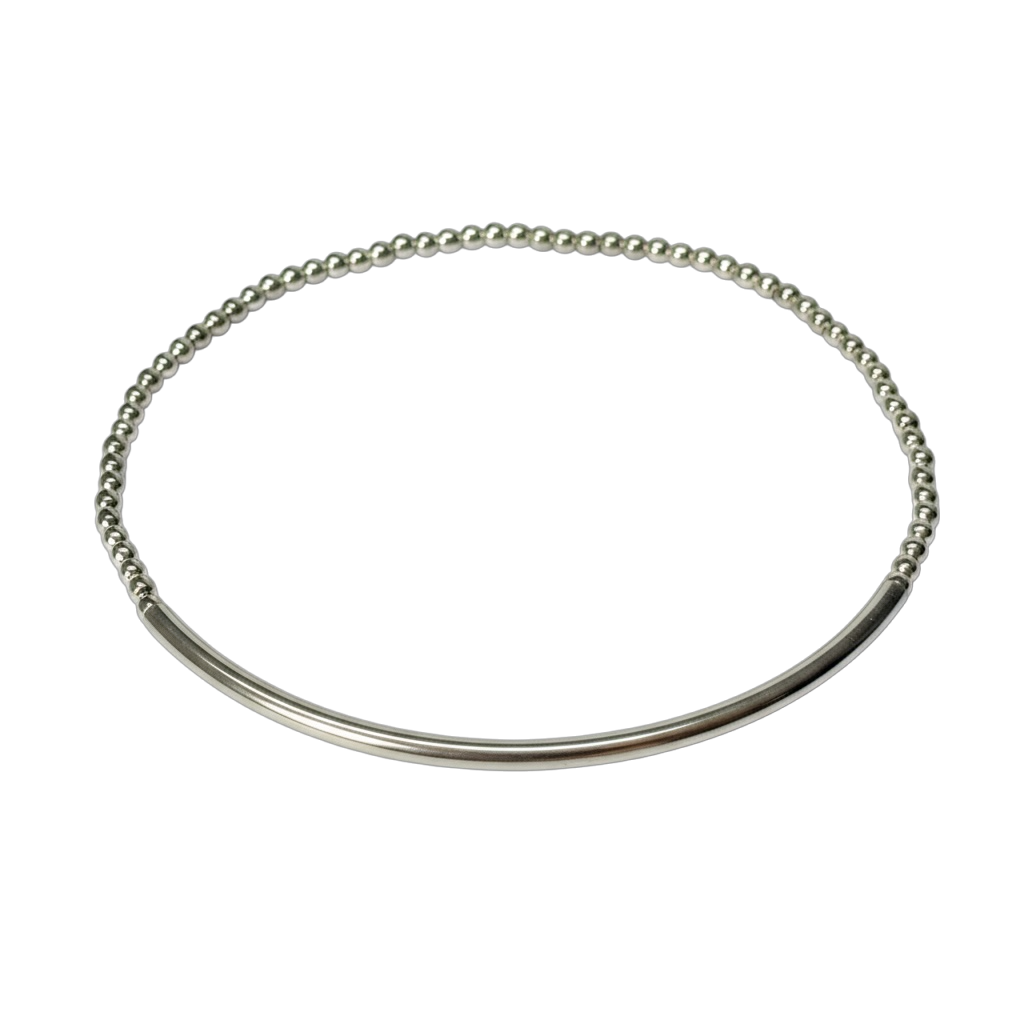 Ann Maria ~ Sterling Silver Bangle Beaded Bracelet