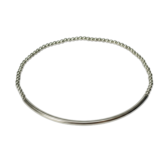 Ann Maria ~ Sterling Silver Bangle Beaded Bracelet
