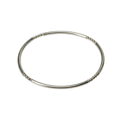 Andrea ~ Sterling Silver 2mm Bangle Beaded Bracelet