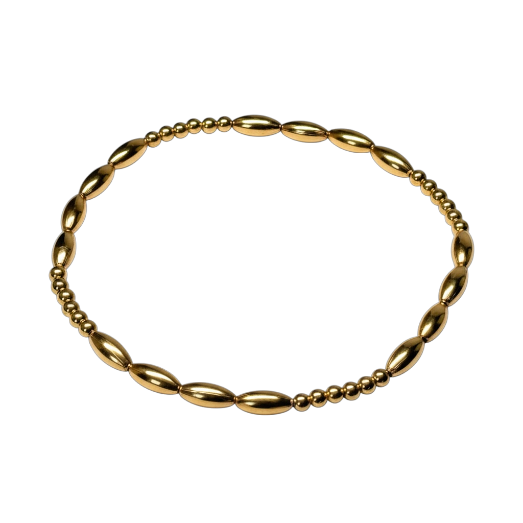 Alexa ~ Gold Rice 7mm | 2.5mm Beaded Bracelet