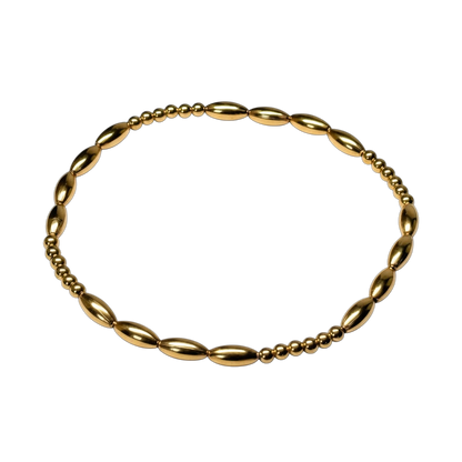Alexa ~ Gold Rice 7mm | 2.5mm Beaded Bracelet
