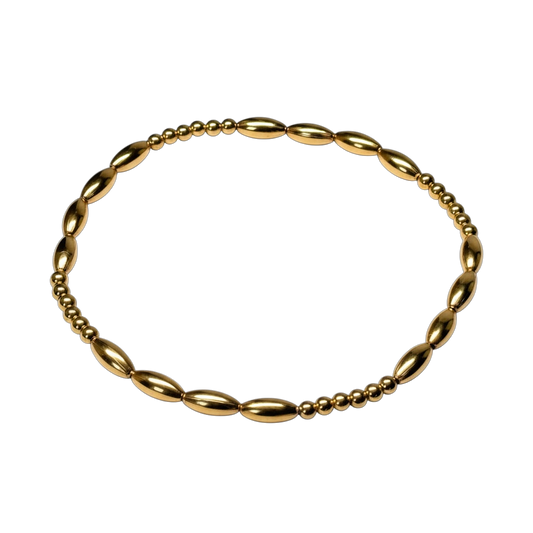 Alexa ~ Gold Rice 7mm | 2.5mm Beaded Bracelet