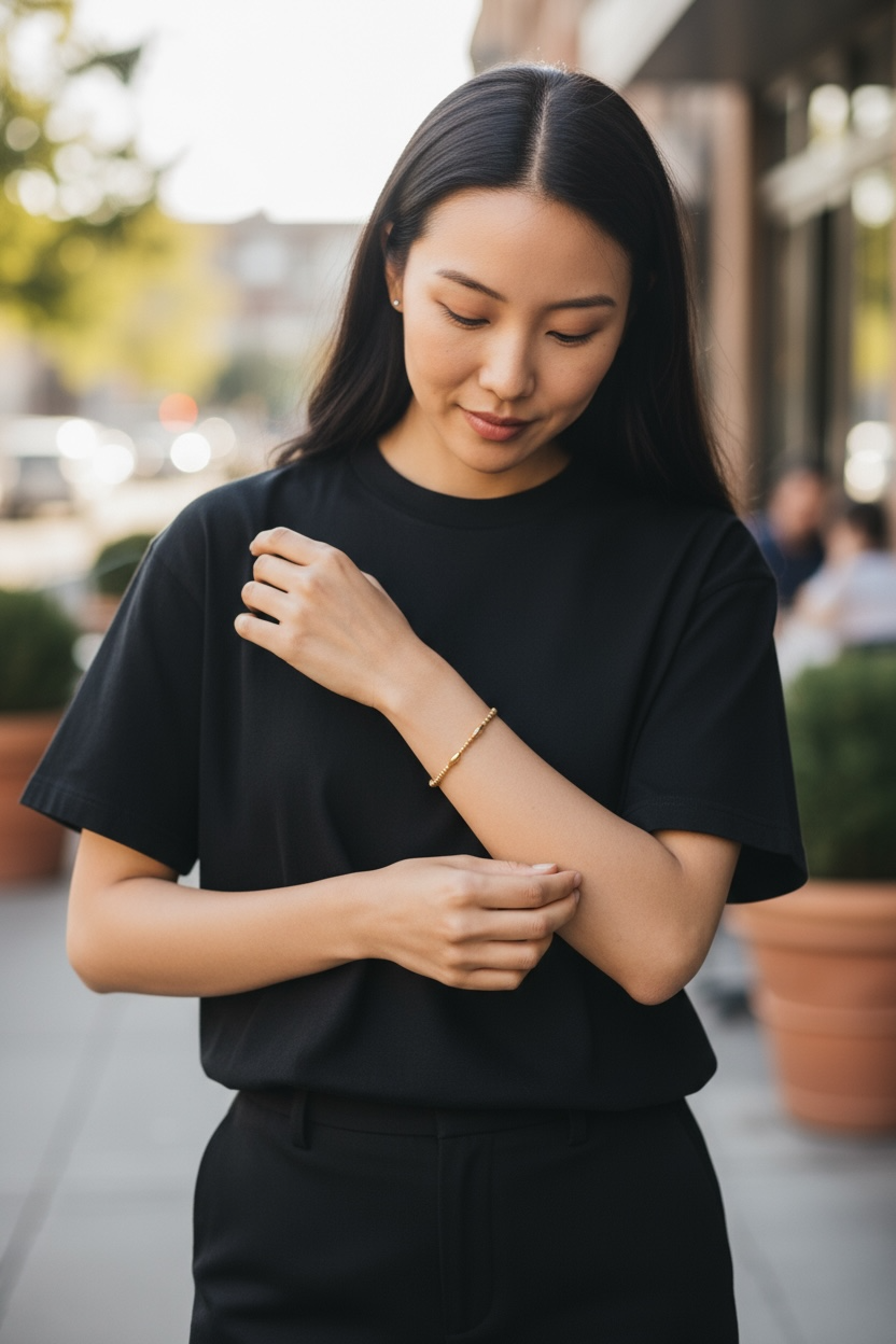 Kailyn ~ Gold Rice 7mm | 2mm Beaded Bracelet
