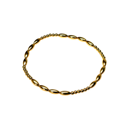 Alexa ~ Gold Rice 7mm | 2.5mm Beaded Bracelet