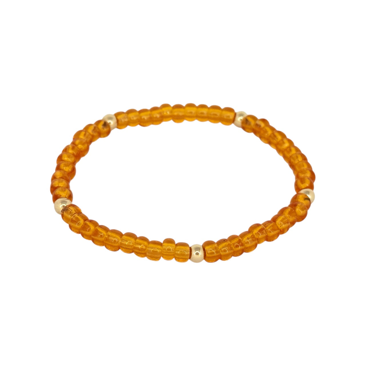 Topaz ~ Gold 4mm | Miyuki Seed 4mm Beaded Bracelet