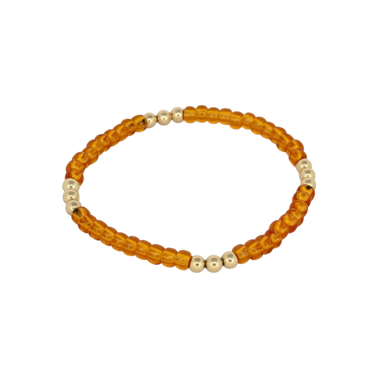 Topaz ~ Gold 4mm | Miyuki Seed 4mm Beaded Bracelet