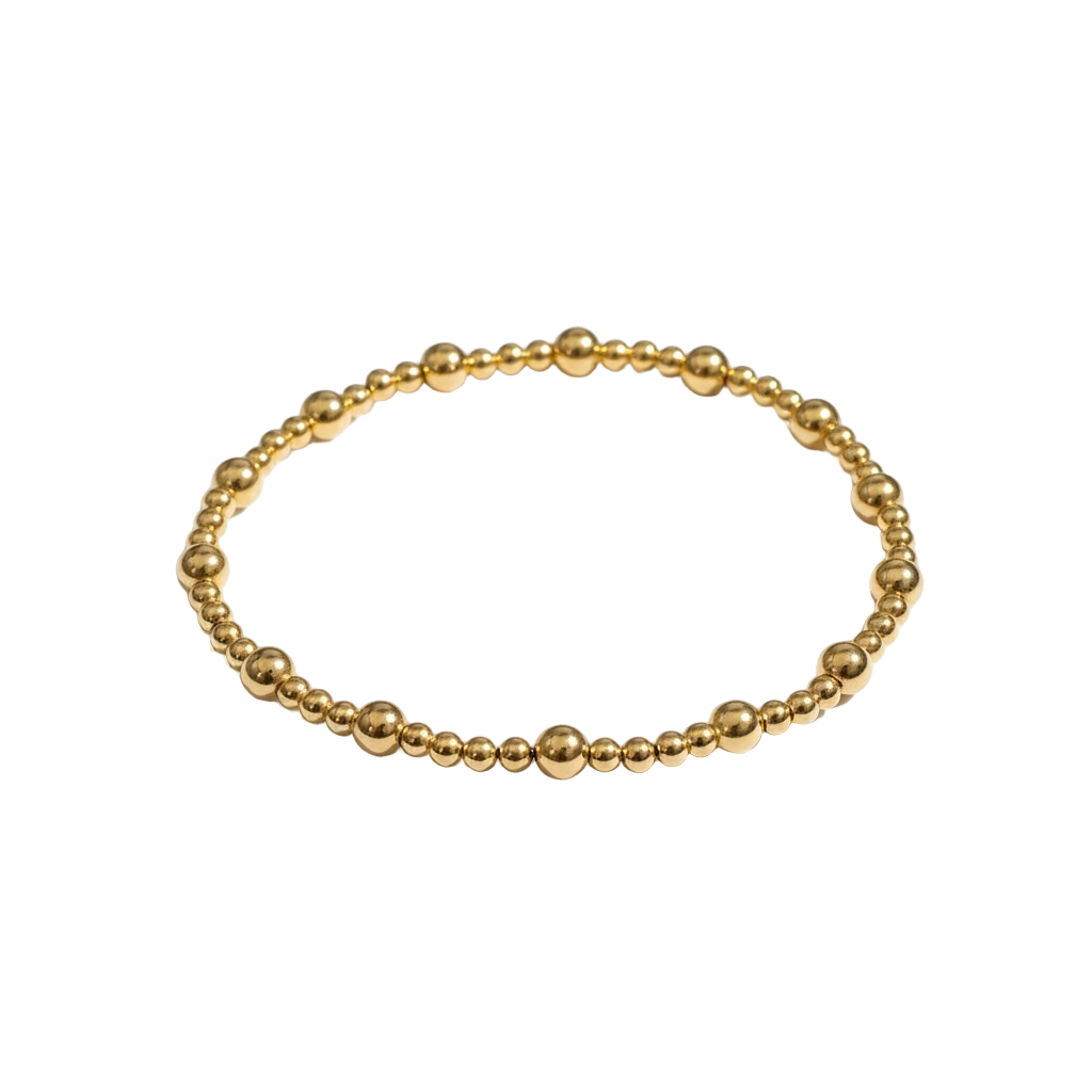 Luisa ~ Classic Gold Pattern 4mm | 2mm  Beaded Bracelet