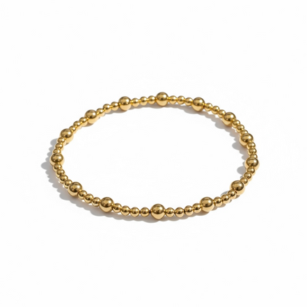Classic Gold Tripla Pattern 4mm Bead Bracelet ~ Luisa