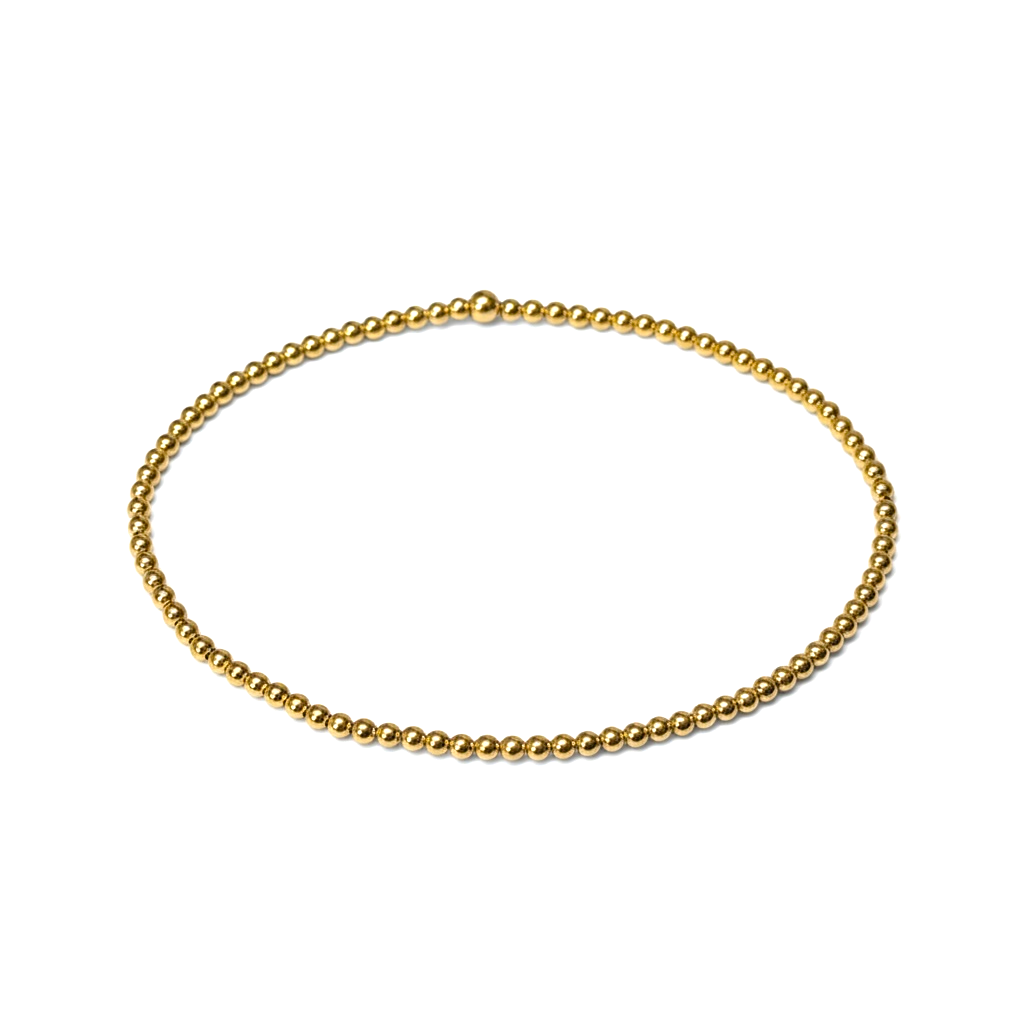 Michelle ~ Classic Gold 2mm Beaded Bracelet