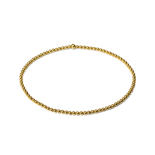 Michelle ~ Classic Gold 2mm Beaded Bracelet