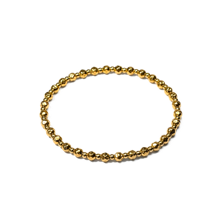 Gold Ogni Altra Martellata 4mm Bead Bracelet ~ Sophia