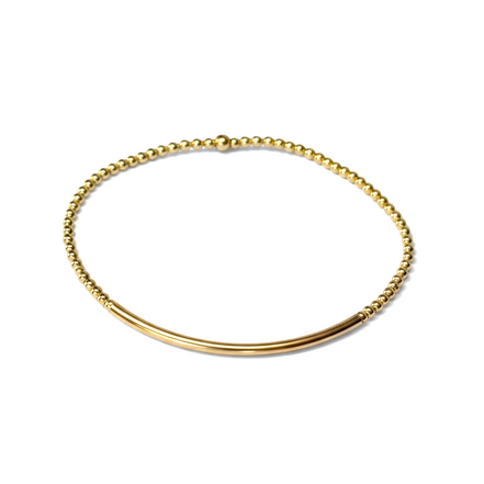 Classic Gold Barra 2mm Bead Bracelet ~ Carla