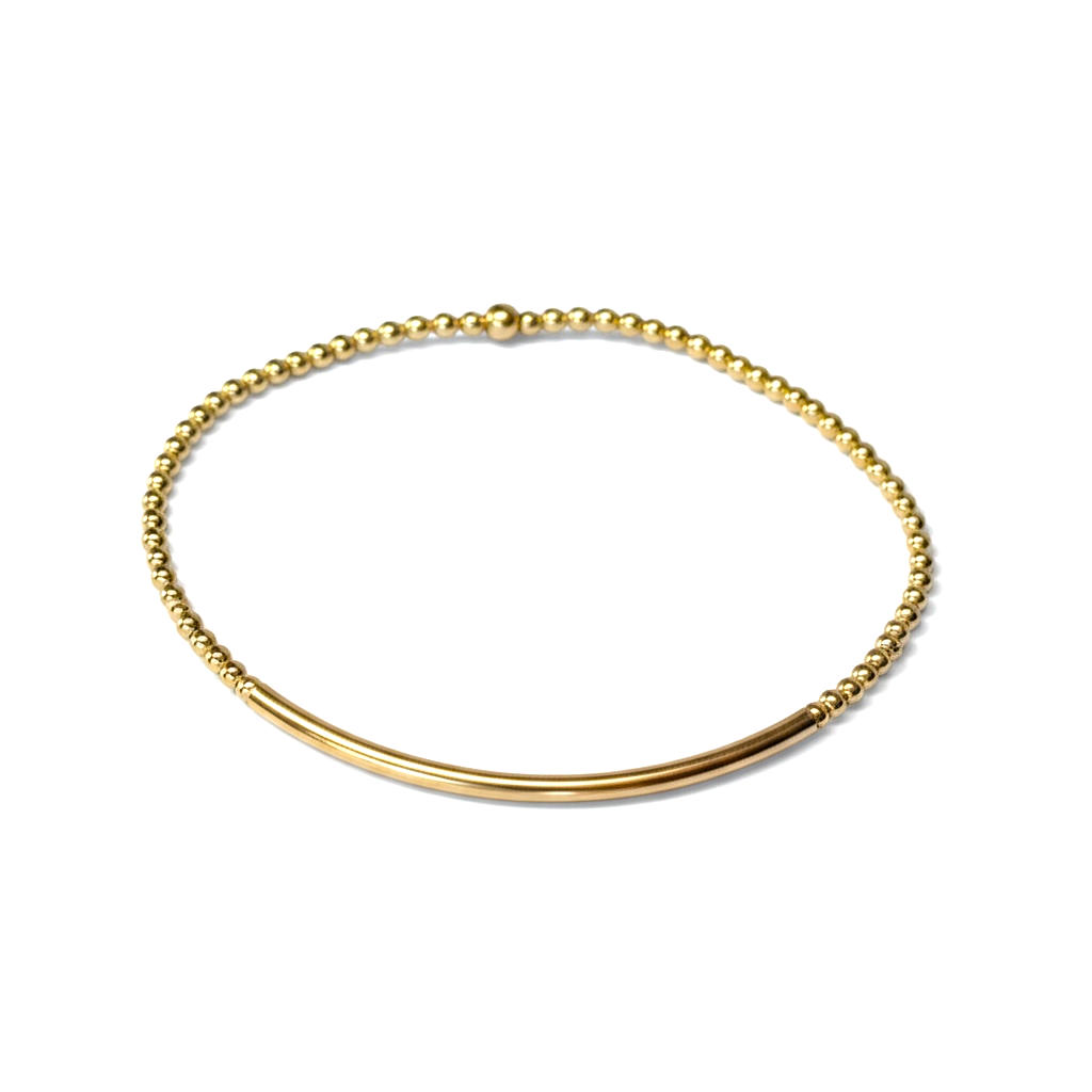 Classic Gold Barra 2mm Bead Bracelet ~ Carla