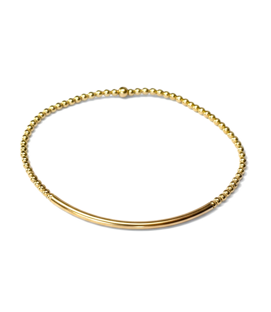 Classic Gold Barra 2mm Bead Bracelet ~ Carla