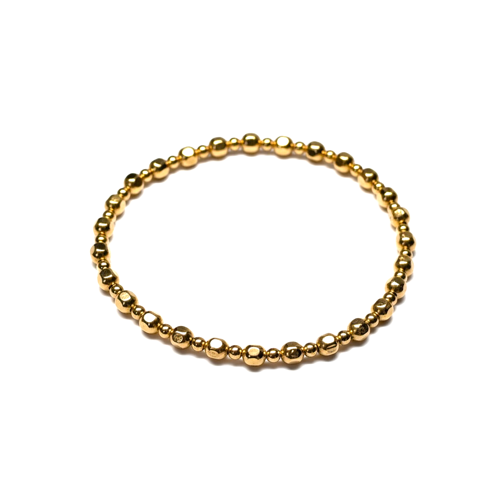 Gold Ogni Altra Pepita 4mm Bead Bracelet ~ Francesca