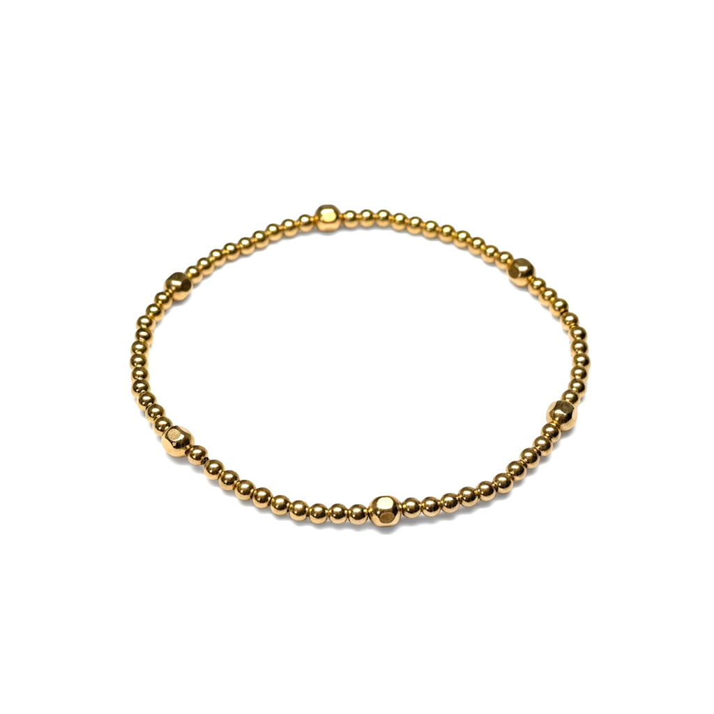 Gold Pepita Singola 4mm Bead Bracelet ~ Lisa