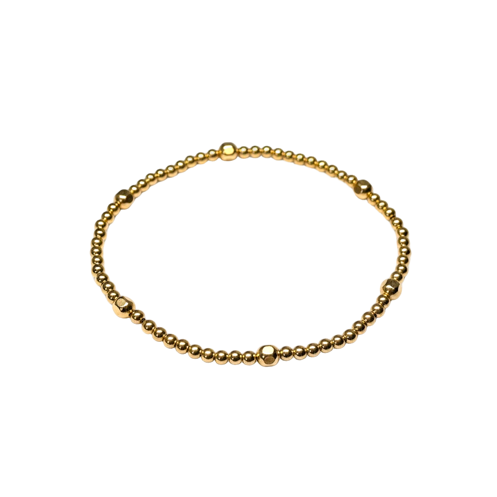 Lisa ~ Gold Nugget 4mm | 2.5mm Beaded Bracelet