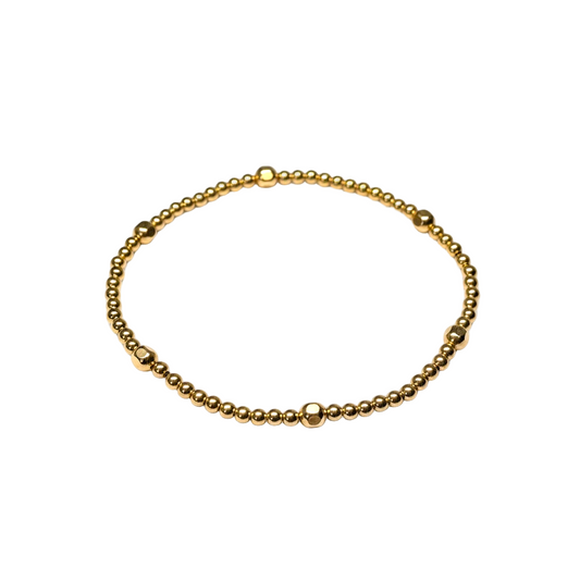 Lisa ~ Gold Nugget 4mm | 2.5mm Beaded Bracelet