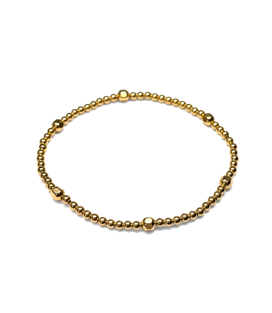 Gold Pepita Singola 4mm Bead Bracelet ~ Lisa