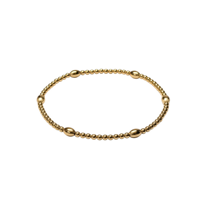 Kira ~ Gold Rice 5mm | 2mm Beaded Bracelet