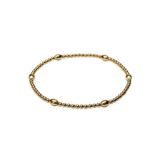 Kira ~ Gold Rice 5mm | 2mm Beaded Bracelet