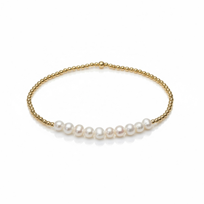 Gold Fila Perla 4.5mm Bead Bracelet ~ Antoniette