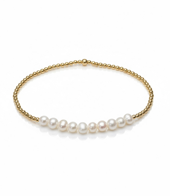 Gold Fila Perla 4.5mm Bead Bracelet ~ Antoniette