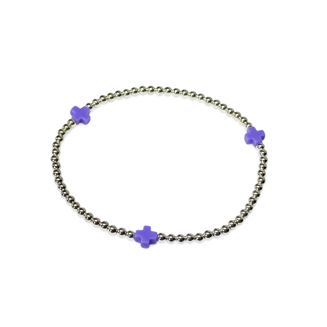 Silver Purple Crocifissa
