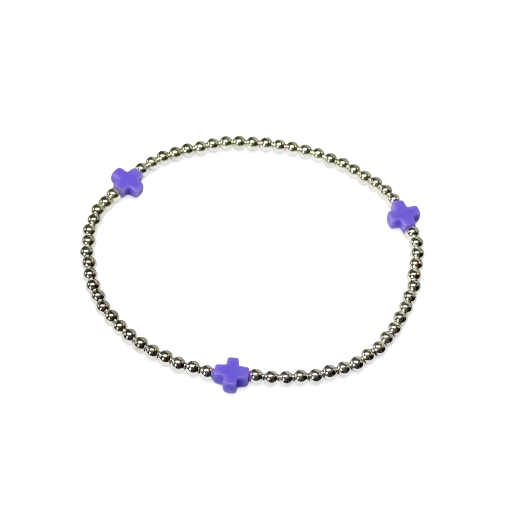 Silver Purple Crocifissa
