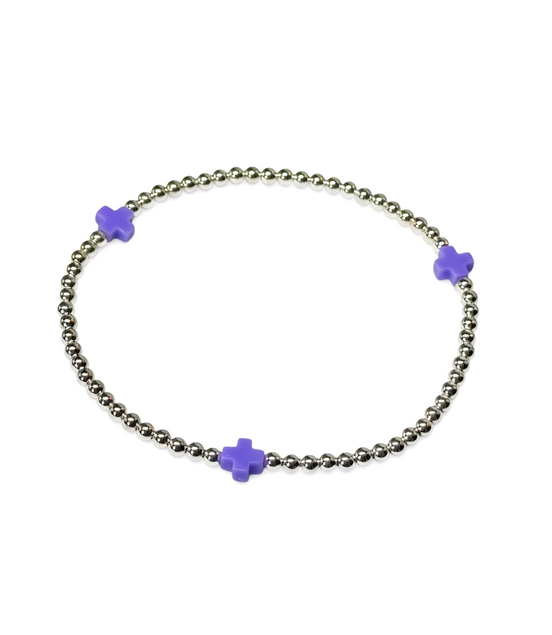 Silver Purple Crocifissa