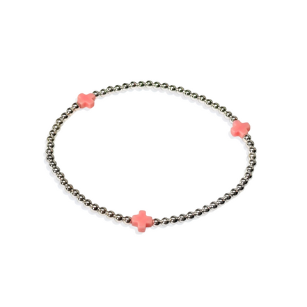 Silver Pink Crocifissa