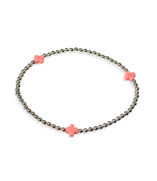 Silver Pink Crocifissa