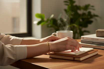 Deanna ~ Gold Bangle Beaded Bracelet