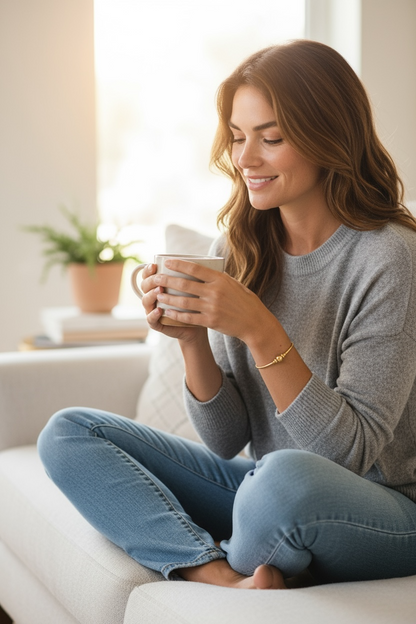 Deanna ~ Gold Bangle Beaded Bracelet