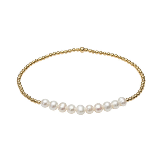 Antoniette ~ Gold Pearl 4.5mm | 2.5mm Beaded Bracelet